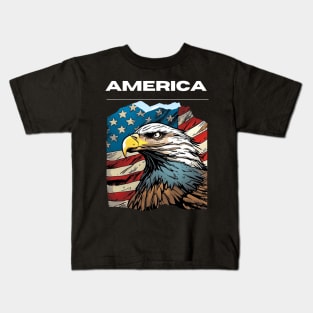 America flags with eagle graphic design Kids T-Shirt